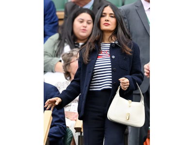 Салма Хайек пренася холивудския блясък на Уимбълдън в най-шикозното съчетание